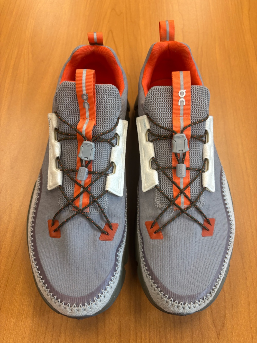 On Running Men's Cloudaway Grey and Orange Athletic Running Shoes